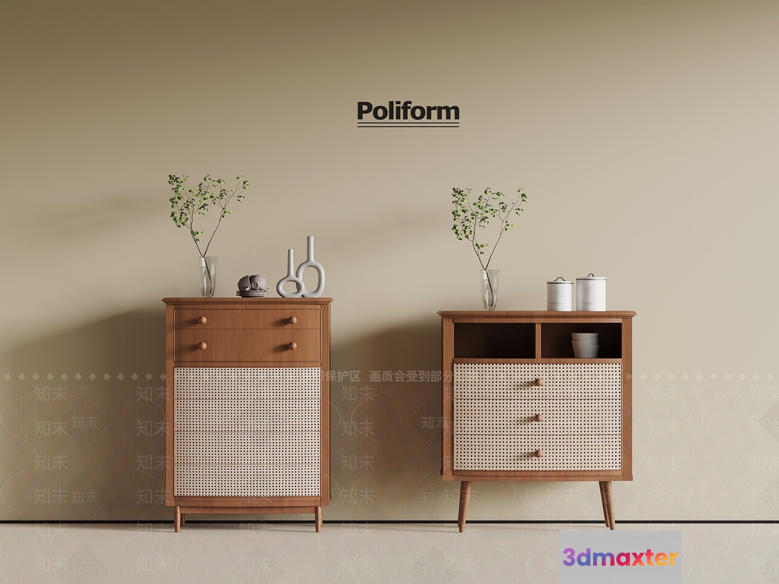 Mid-Century Modern Furniture 3D Model - 8177 - VRAY Render