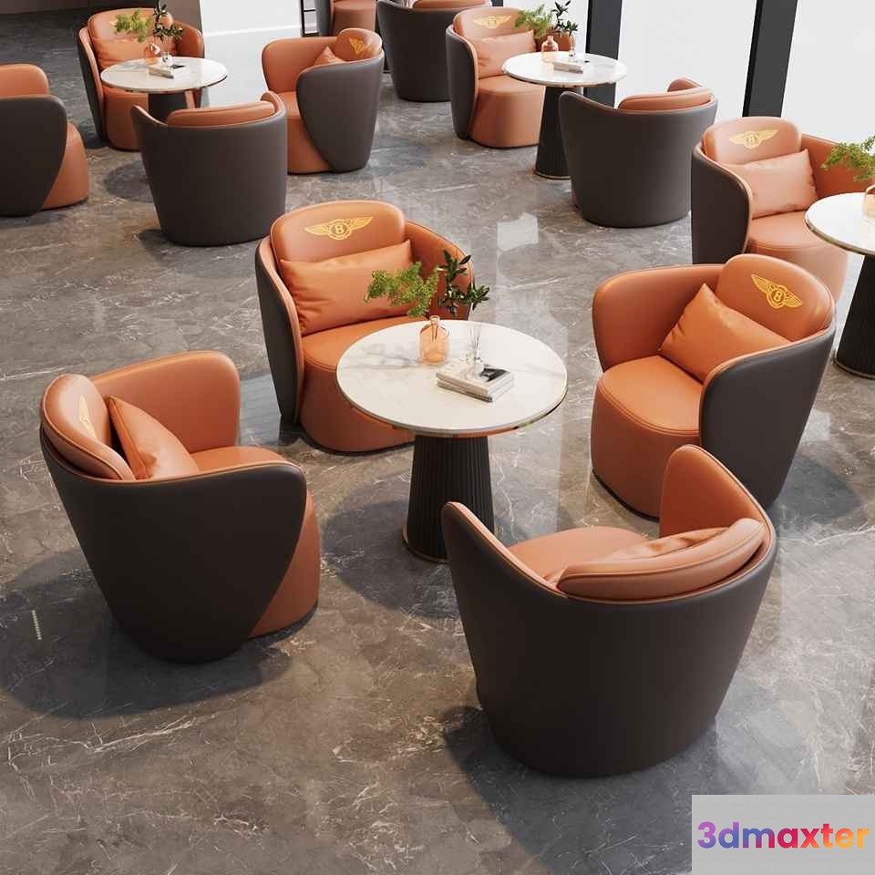Brown Leather Chairs 3D Model - 4776 - CORONA Render