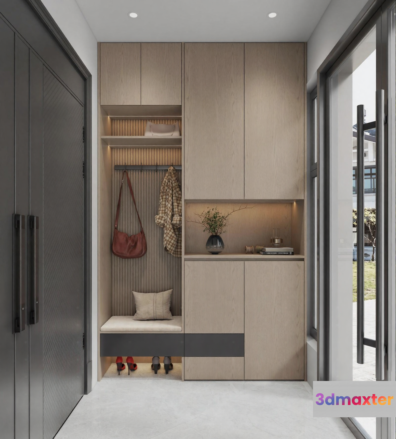 Modern Entryway With Built-In Storage 3D Model - 16831 - VRAY Render