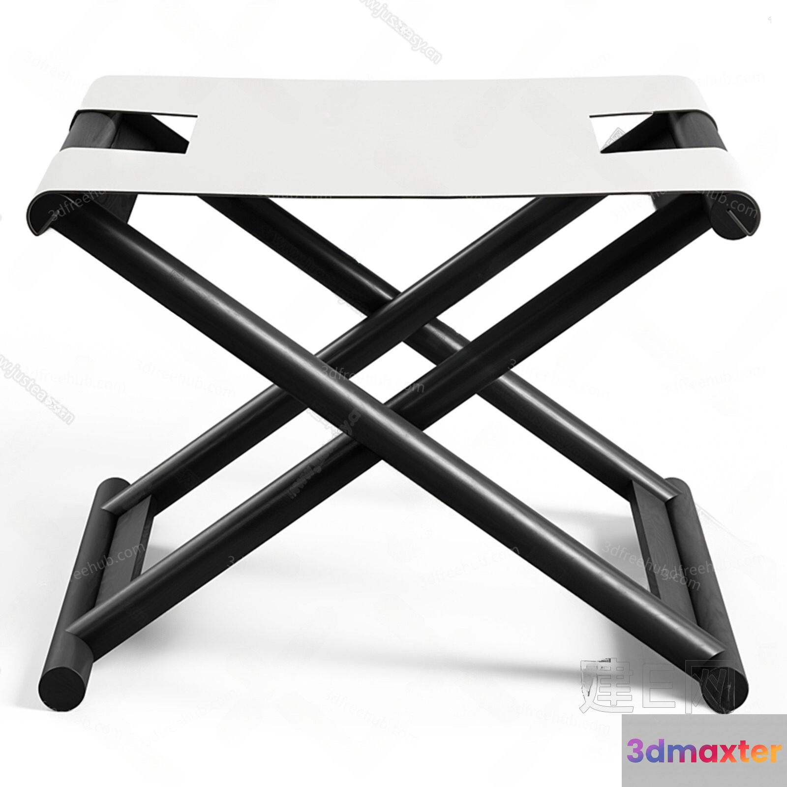 A Simple Folding Stool 3D Model - 20593 - VRAY Render