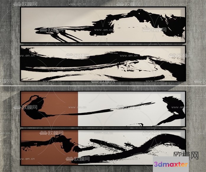 Asian-Style Artwork 3D Model - 8981 - VRAY Render