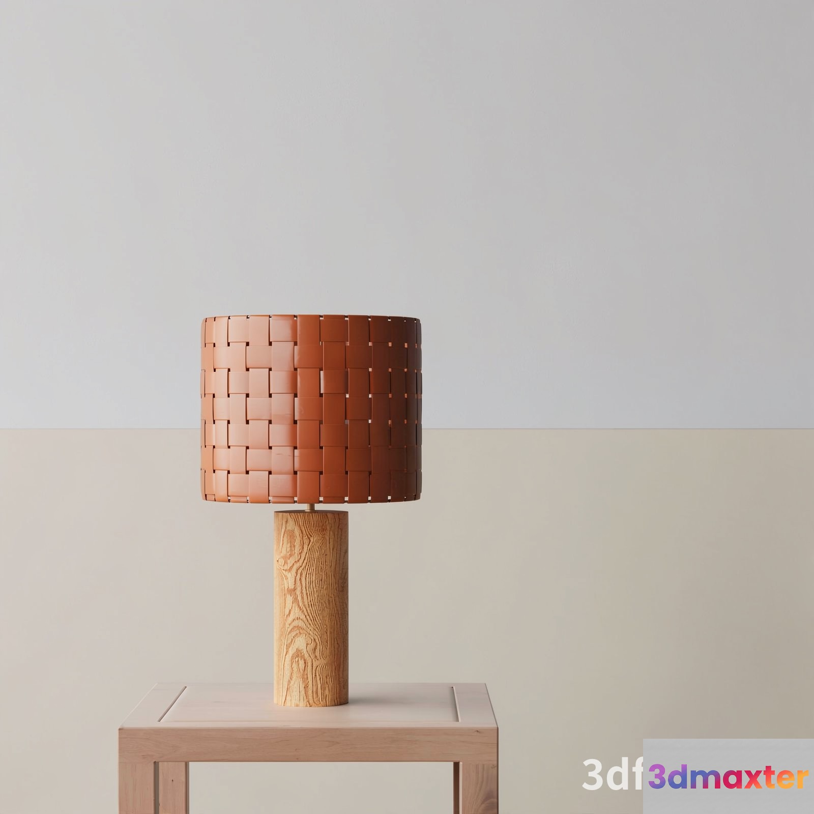 Wooden Lamp With A Woven Shade 3D Model - 21596 - VRAY Render