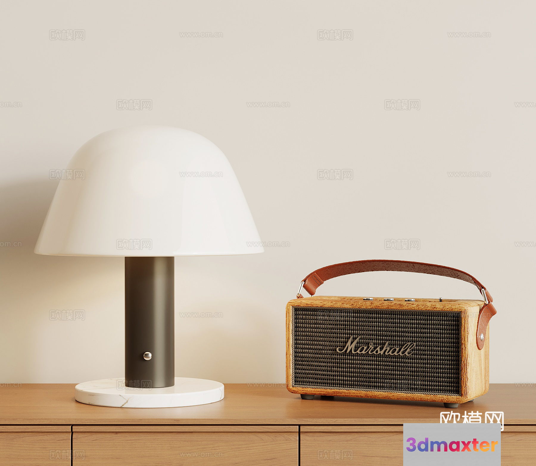 A Lamp And A Speaker 3D Model - 7814 - VRAY Render