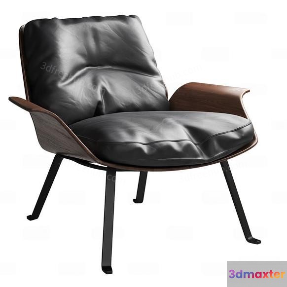 Wooden And Leather Chair 3D Model - 20582 - VRAY Render