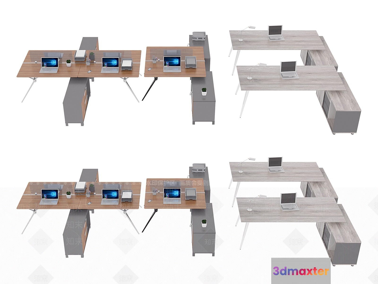 Modern Office Furniture 3D Model - 6136 - VRAY Render