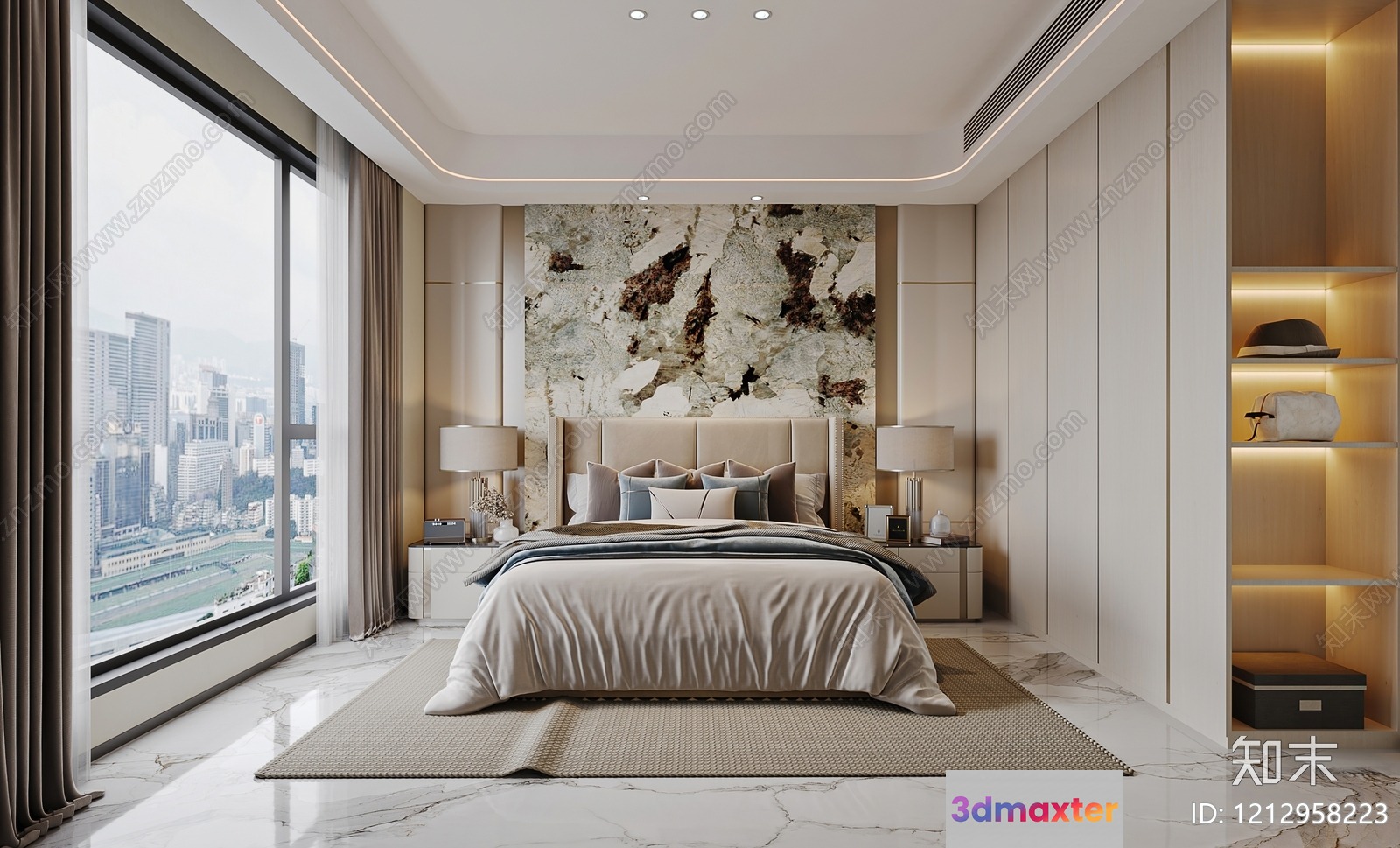Modern Bedroom 3D Model - 3910 - VRAY Render