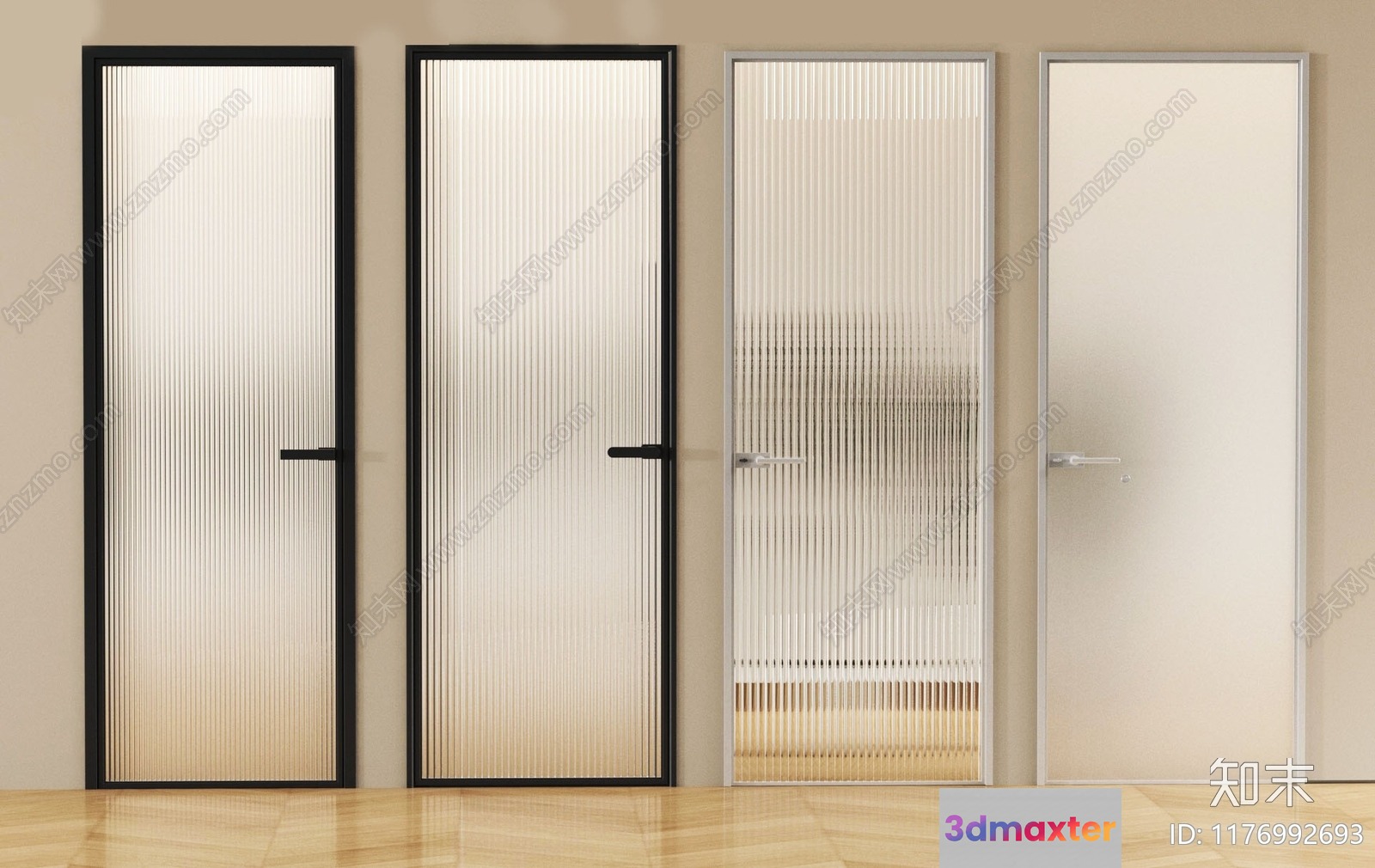 Modern Glass Doors 3D Model - 12474 - VRAY Render