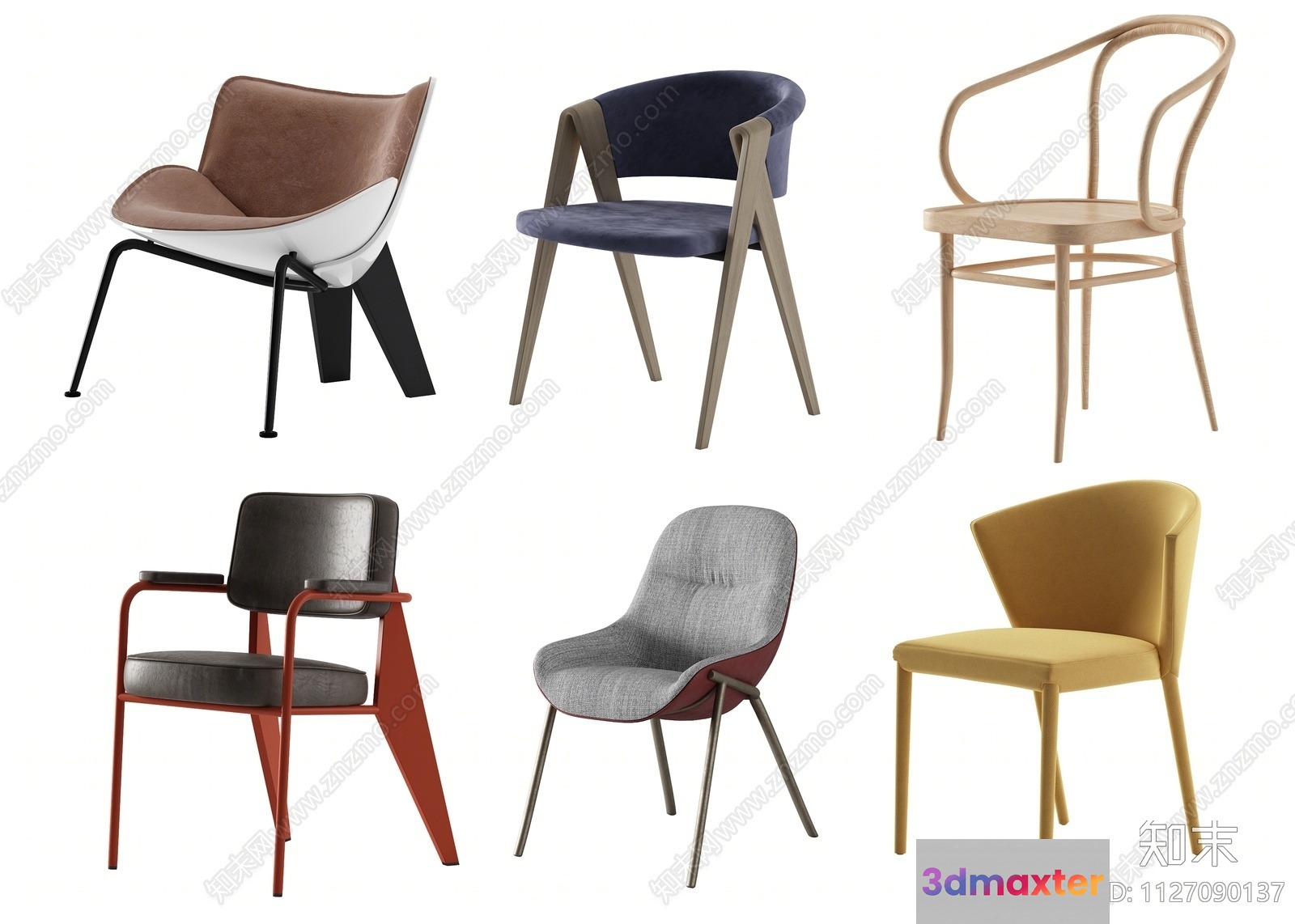 Modern Style Chairs 3D Model - 13658 - VRAY Render