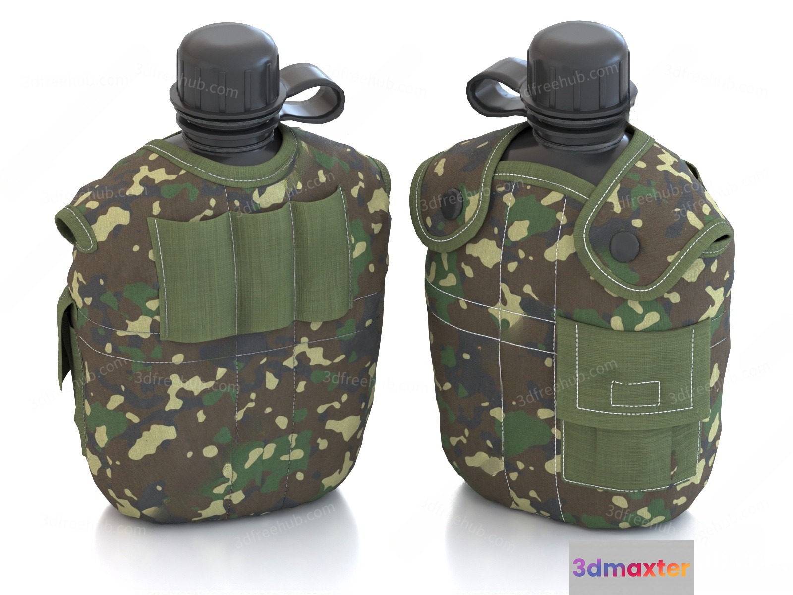 Camo Water Bottle Holder 3D Model - 19256 - VRAY Render