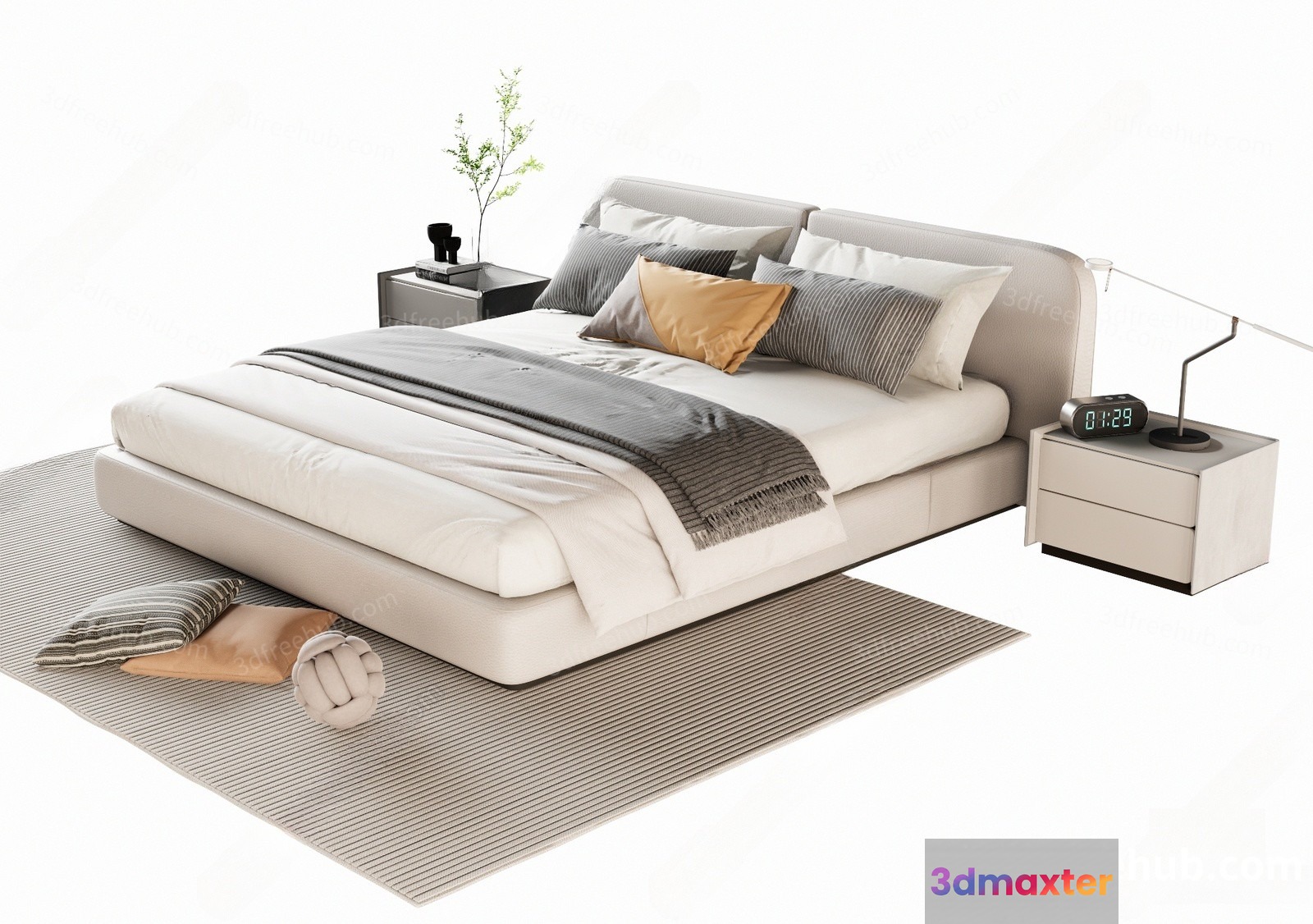 Cozy Modern Bedroom 3D Model - 6285 - VRAY Render