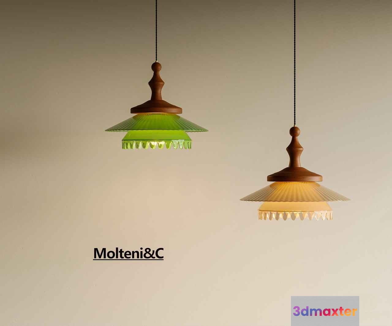 Two Pendant Lights 3D Model - 3215 - VRAY Render