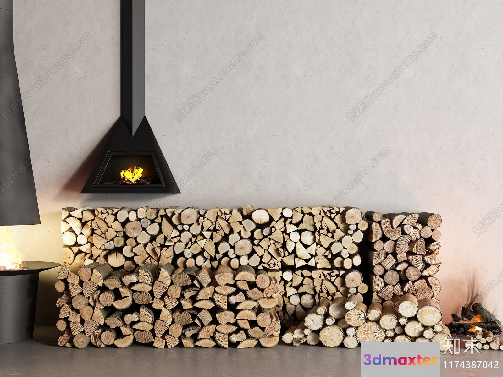 Wooden Log Pile 3D Model - 4873 - VRAY Render