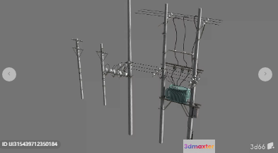 A Metal Antenna 3D Model - 6093 - VRAY Render