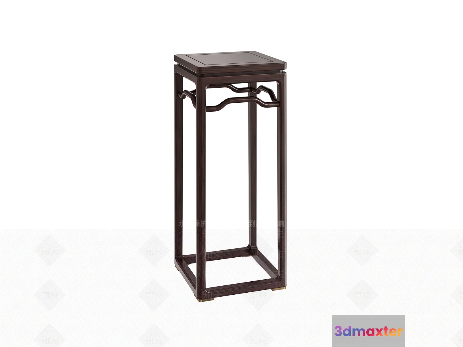 A Small Table With A Square Top And A Decorative Metal Design 3D Model - 6502 - VRAY Render