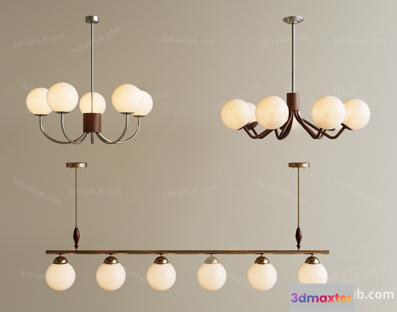 Gold Light Fixture 3D Model - 22884 - VRAY Render