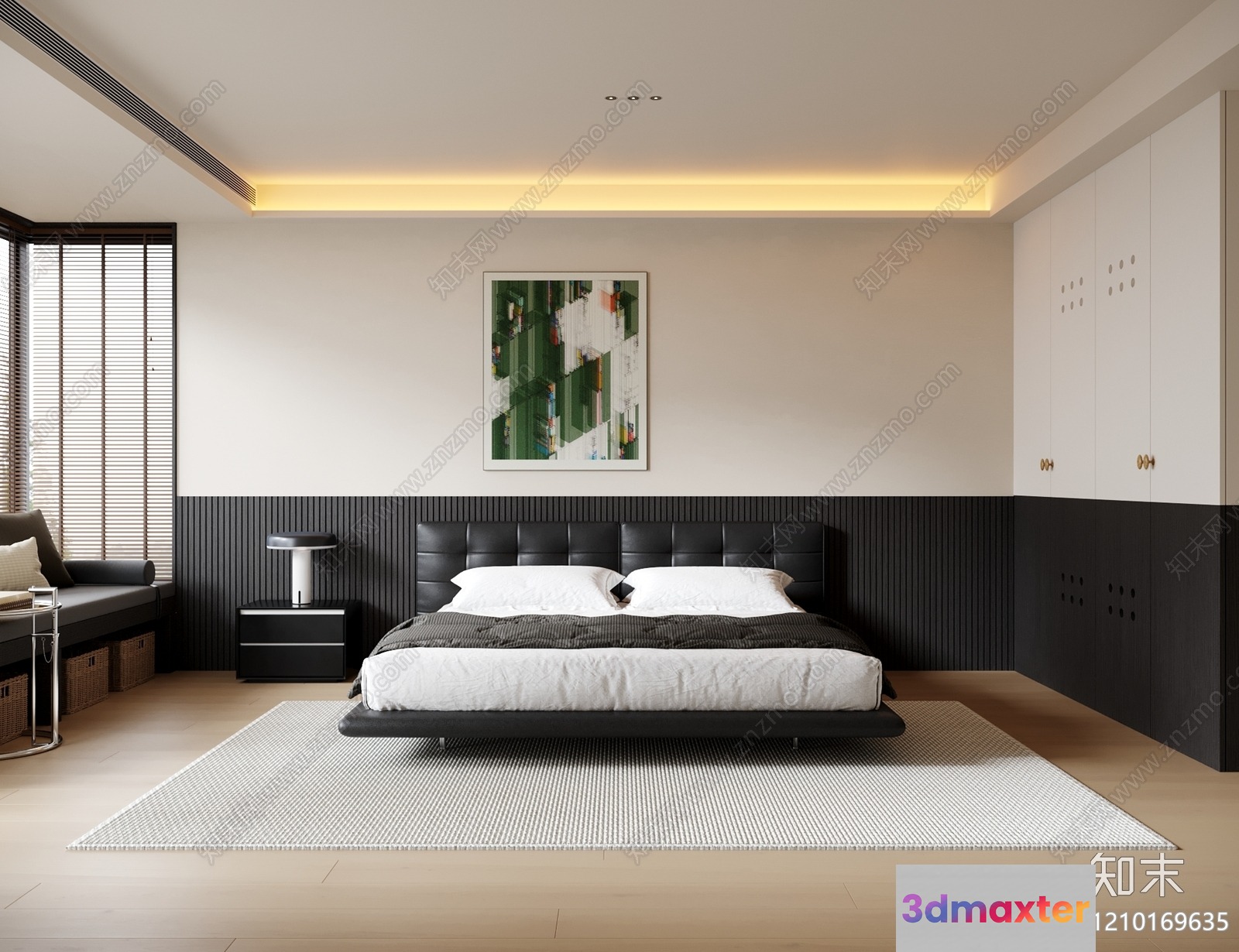 Modern Bedroom Design 3D Model - 8897 - VRAY Render
