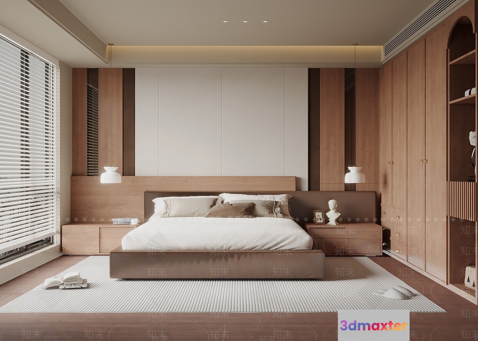 Modern Master Bedroom 3D Model - 1619 - VRAY Render