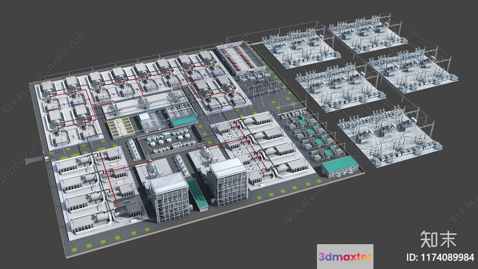 Industrial Facility 3D Model - 2134 - VRAY Render
