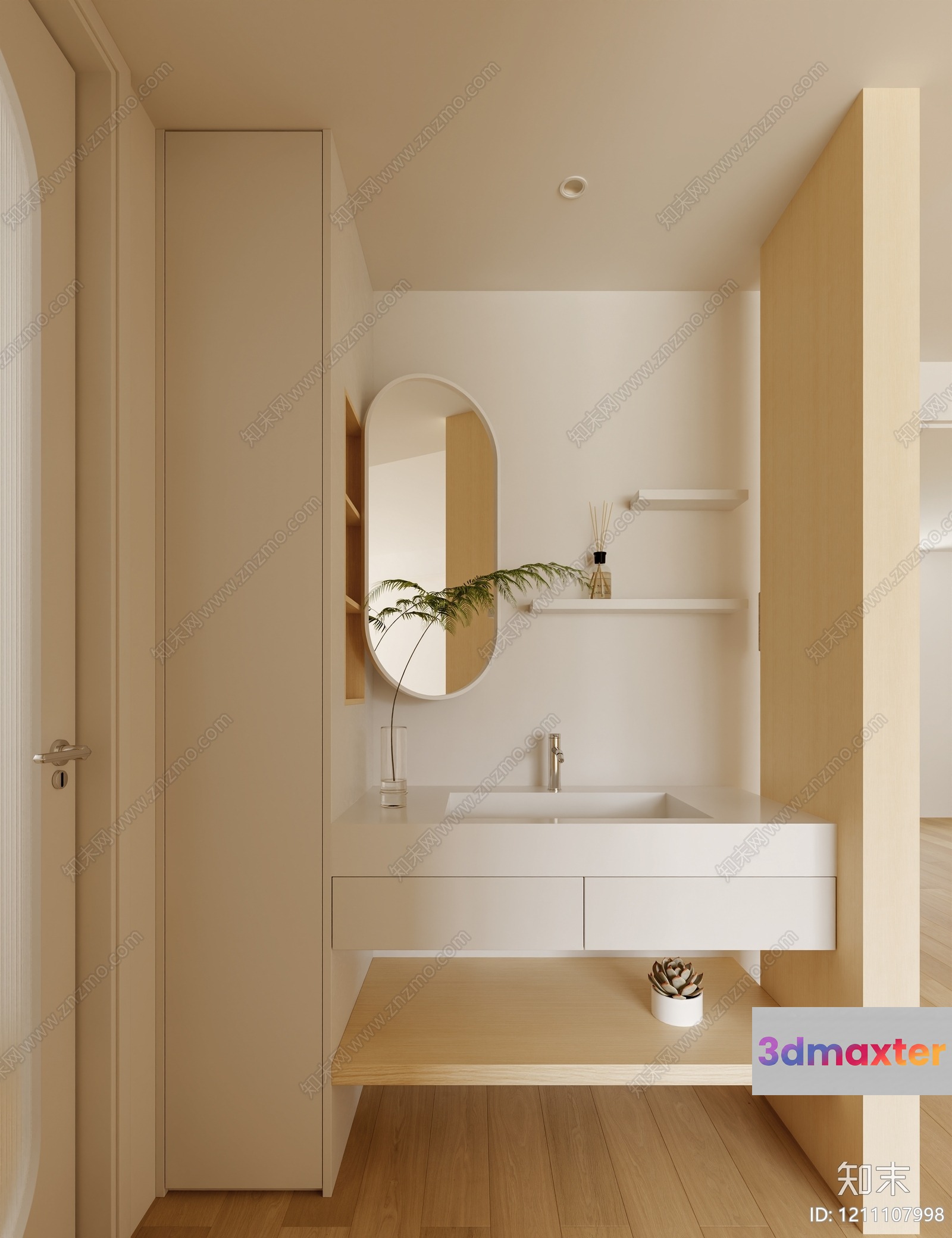 Simple Bathroom Vanity 3D Model - 12794 - VRAY Render
