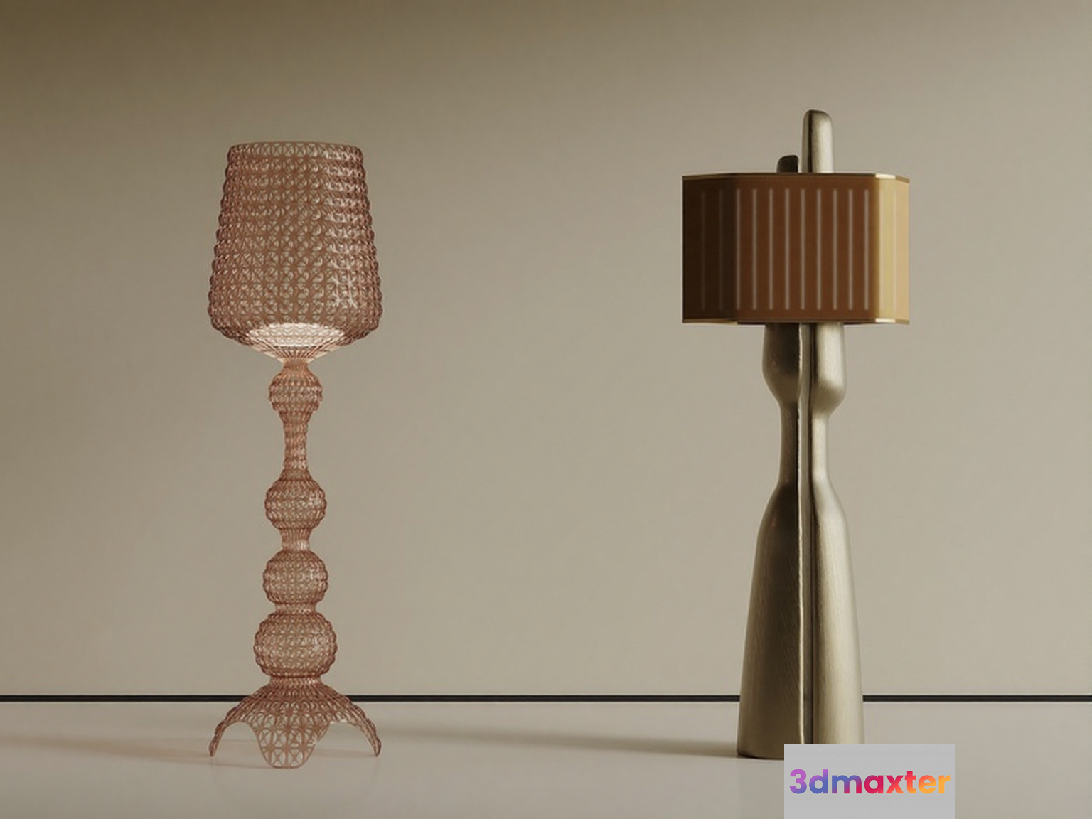 A Gold Light Fixture 3D Model - 14326 - VRAY Render