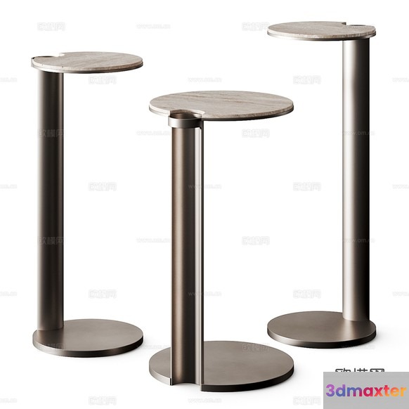 Tall Silver Tables 3D Model - 17357 - VRAY Render