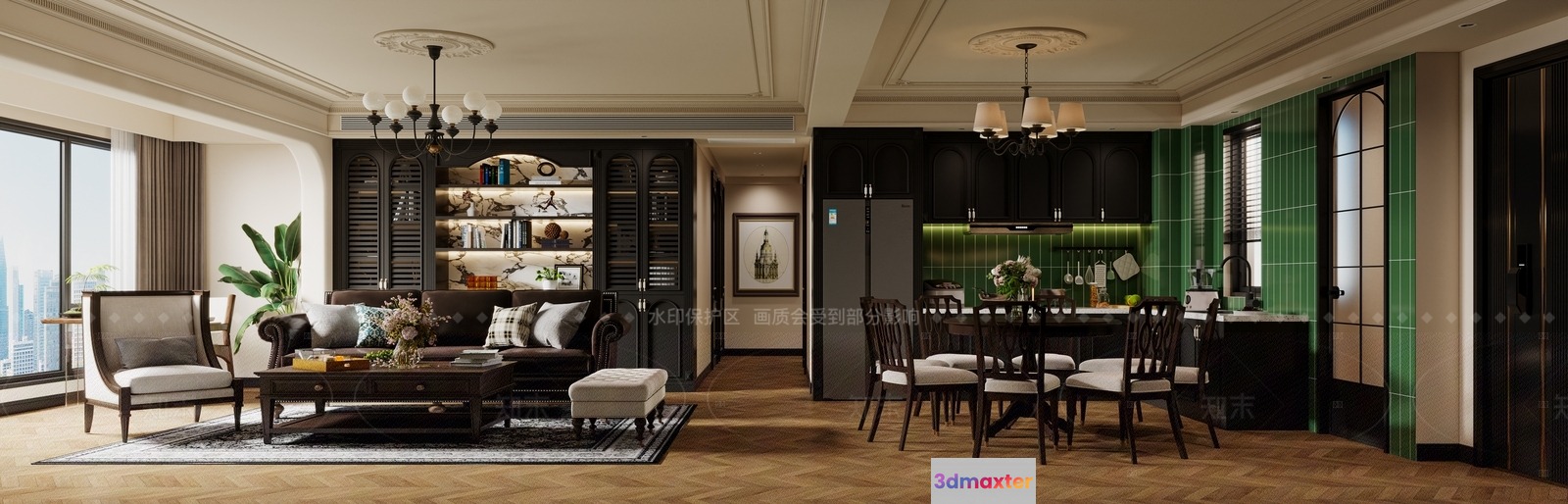 Modern Living Room 3D Model - 19834 - VRAY Render
