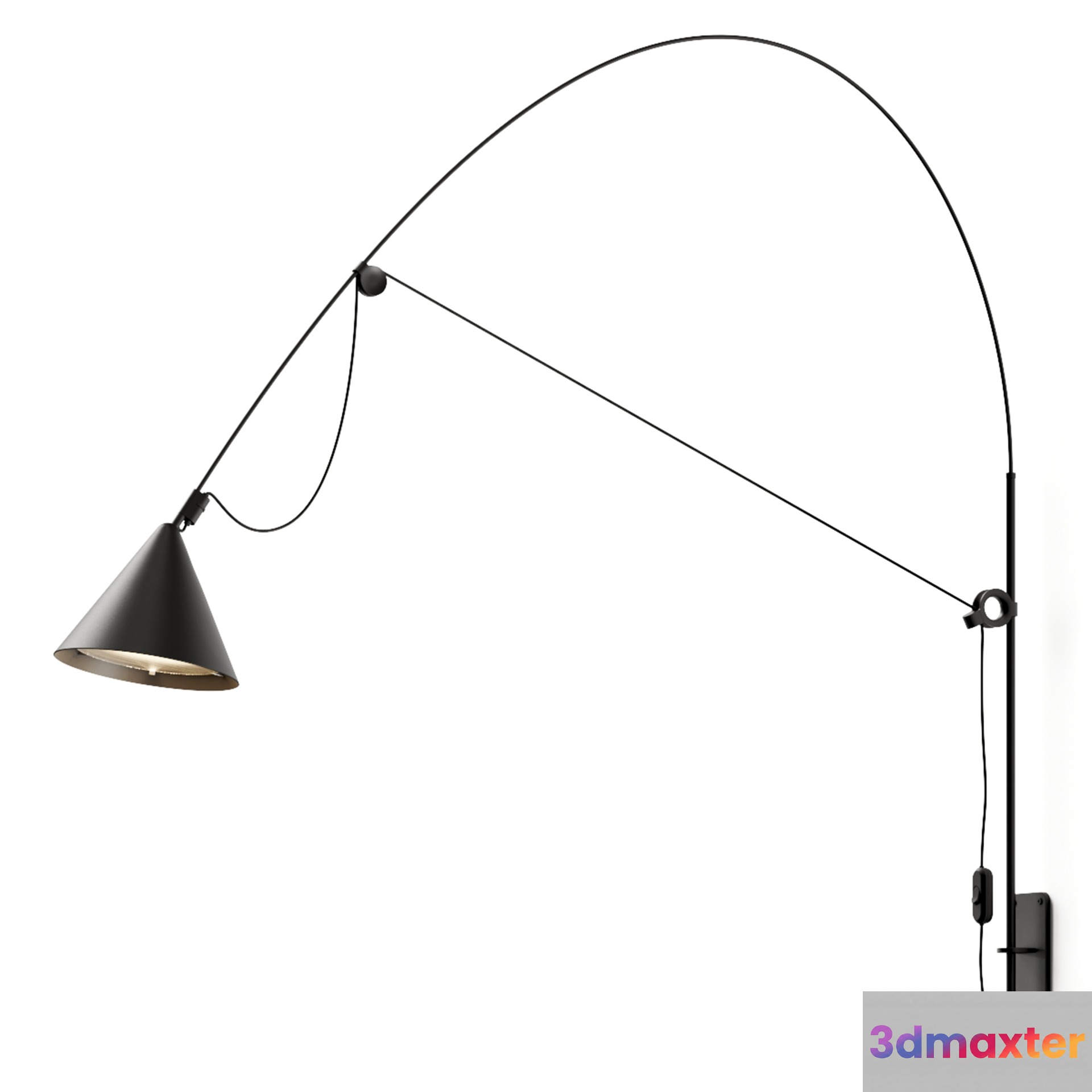 A Black Light Fixture 3D Model - 341 - VRAY Render