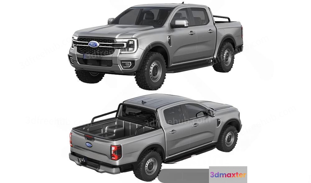 A Silver Ford Truck 3D Model - 19427 - VRAY Render