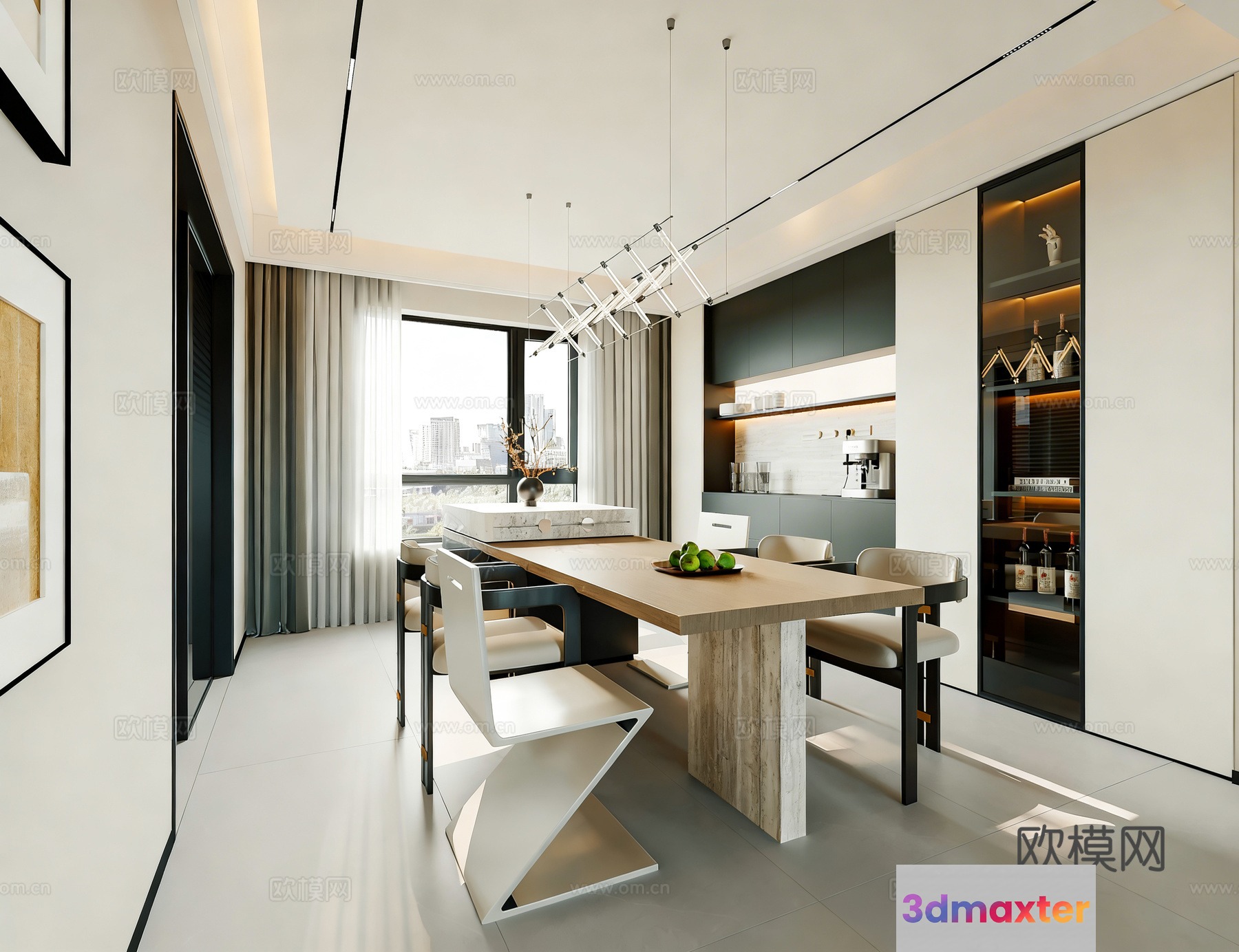 Modern Dining Room 3D Model - 20720 - VRAY Render