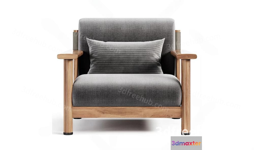 Wooden Armchair 3D Model - 20823 - VRAY Render
