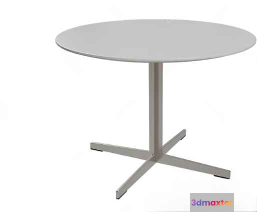 A Round Table With A Metal Base 3D Model - 9340 - VRAY Render