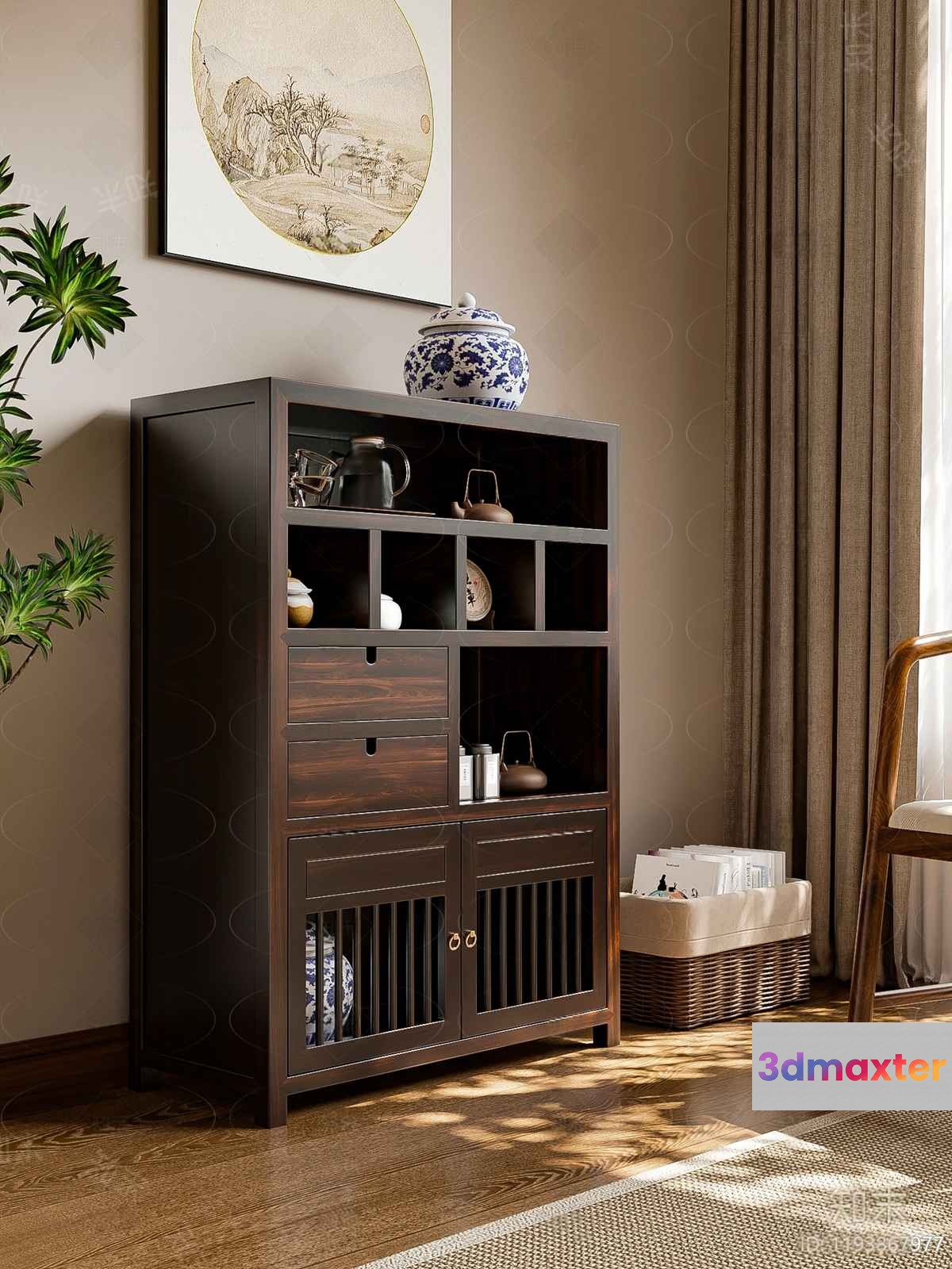 A Wooden Cabinet 3D Model - 6757 - VRAY Render