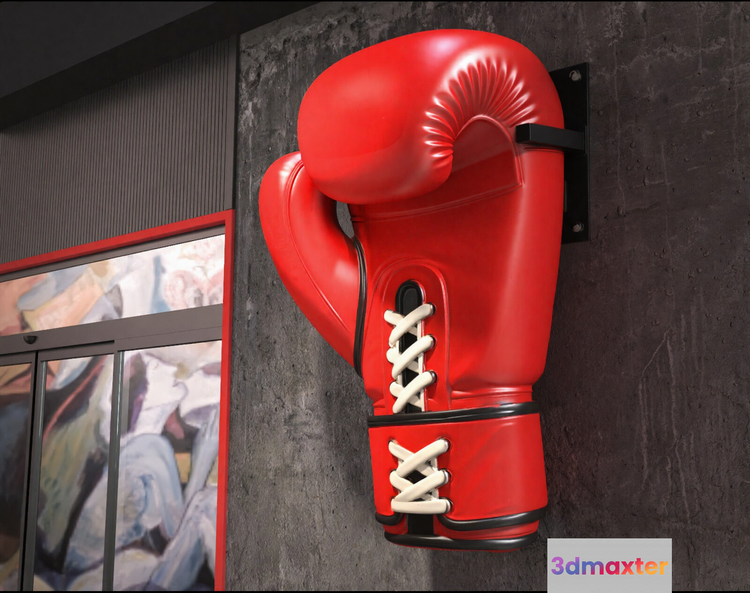 A Red Boxing Glove 3D Model - 13944 - VRAY Render