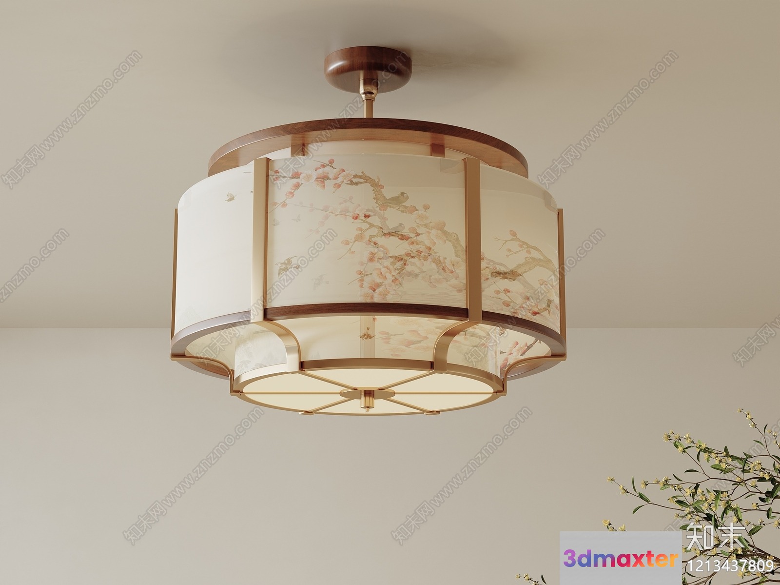 Gold Light Fixture 3D Model - 23385 - VRAY Render