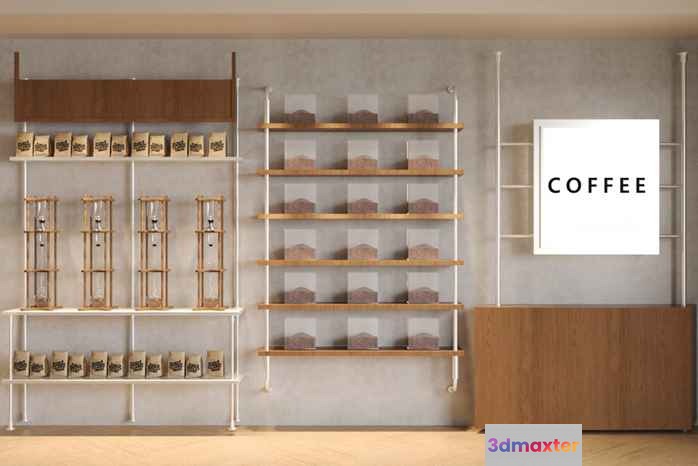Coffee Shop Display 3D Model - 5557 - CORONA Render
