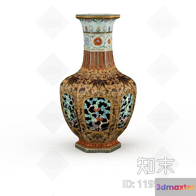 A Decorative Vase 3D Model - 8510 - VRAY Render
