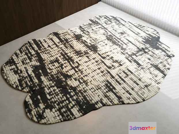 A Black And White Rug 3D Model - 21031 - VRAY Render
