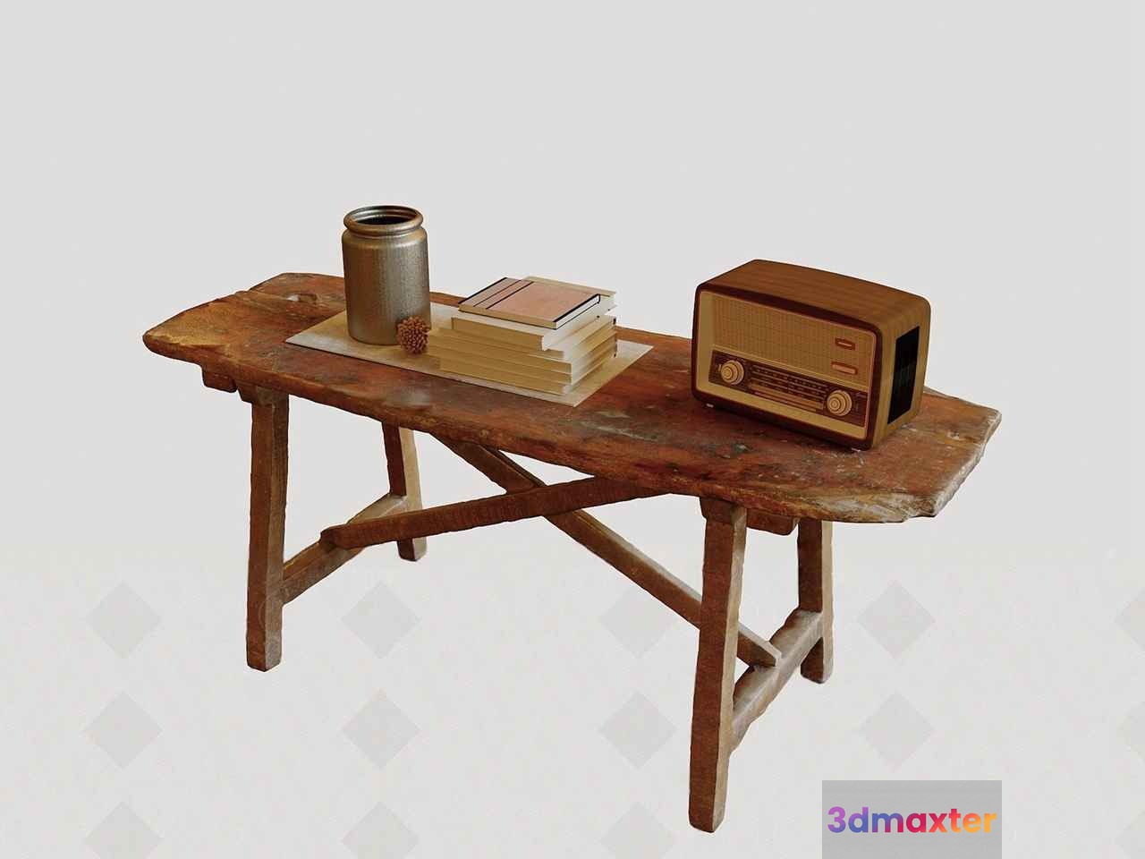 Rustic Wooden Bench 3D Model - 10998 - CORONA Render