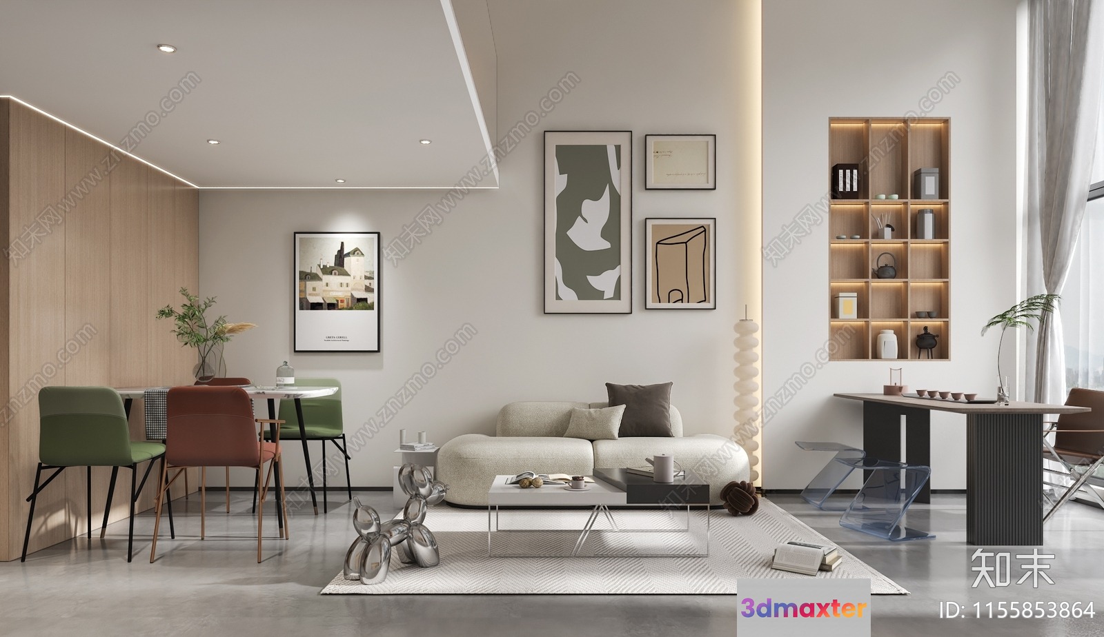 Modern Living Room 3D Model - 1565 - VRAY Render