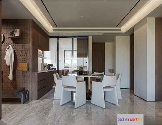 Modern Dining Area 3D Model - 791 - CORONA Render