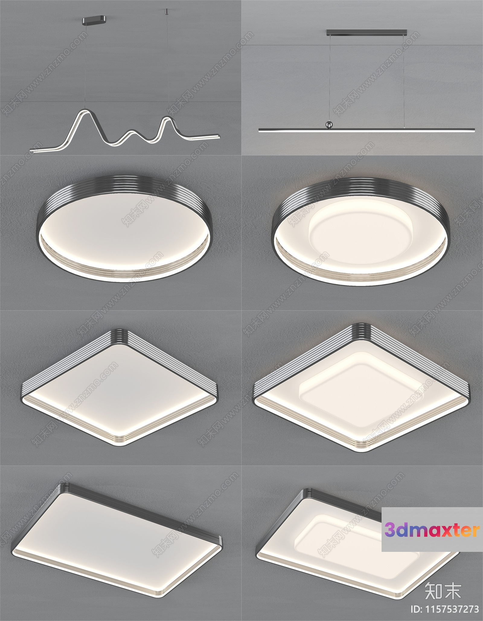 Modern Light Fixtures 3D Model - 9036 - VRAY Render