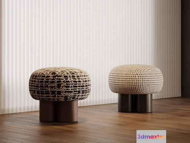 Two Woven Stools 3D Model - 8066 - VRAY Render
