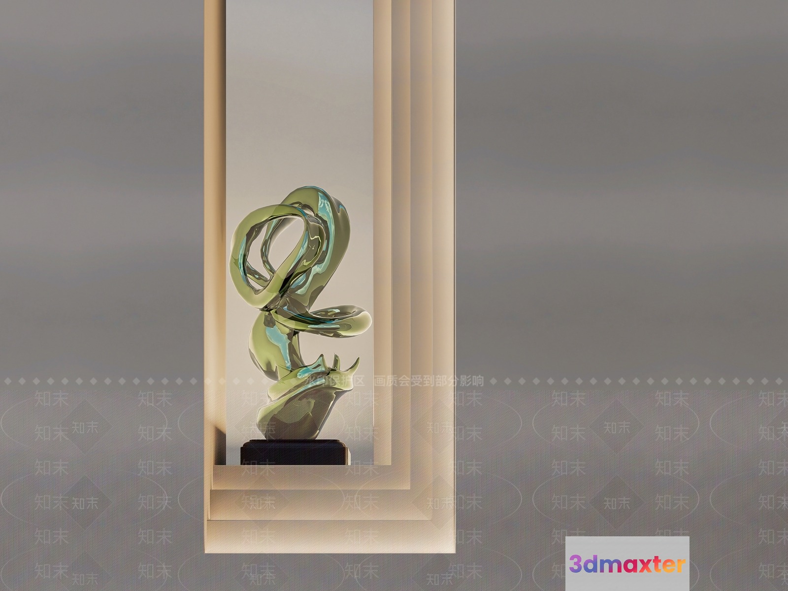A Gold Sculpture 3D Model - 12741 - VRAY Render