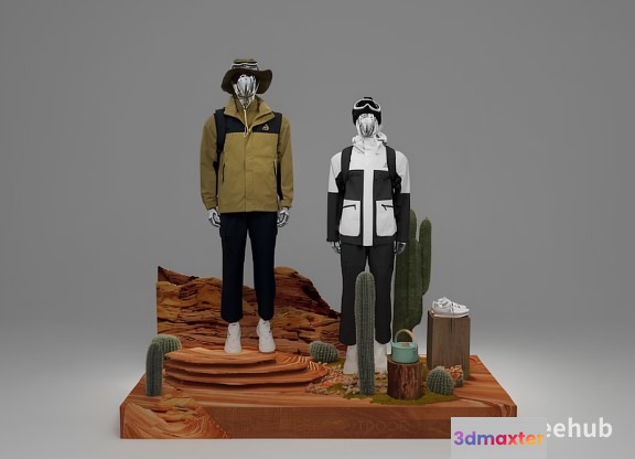 Two Mannequins 3D Model - 21236 - VRAY Render