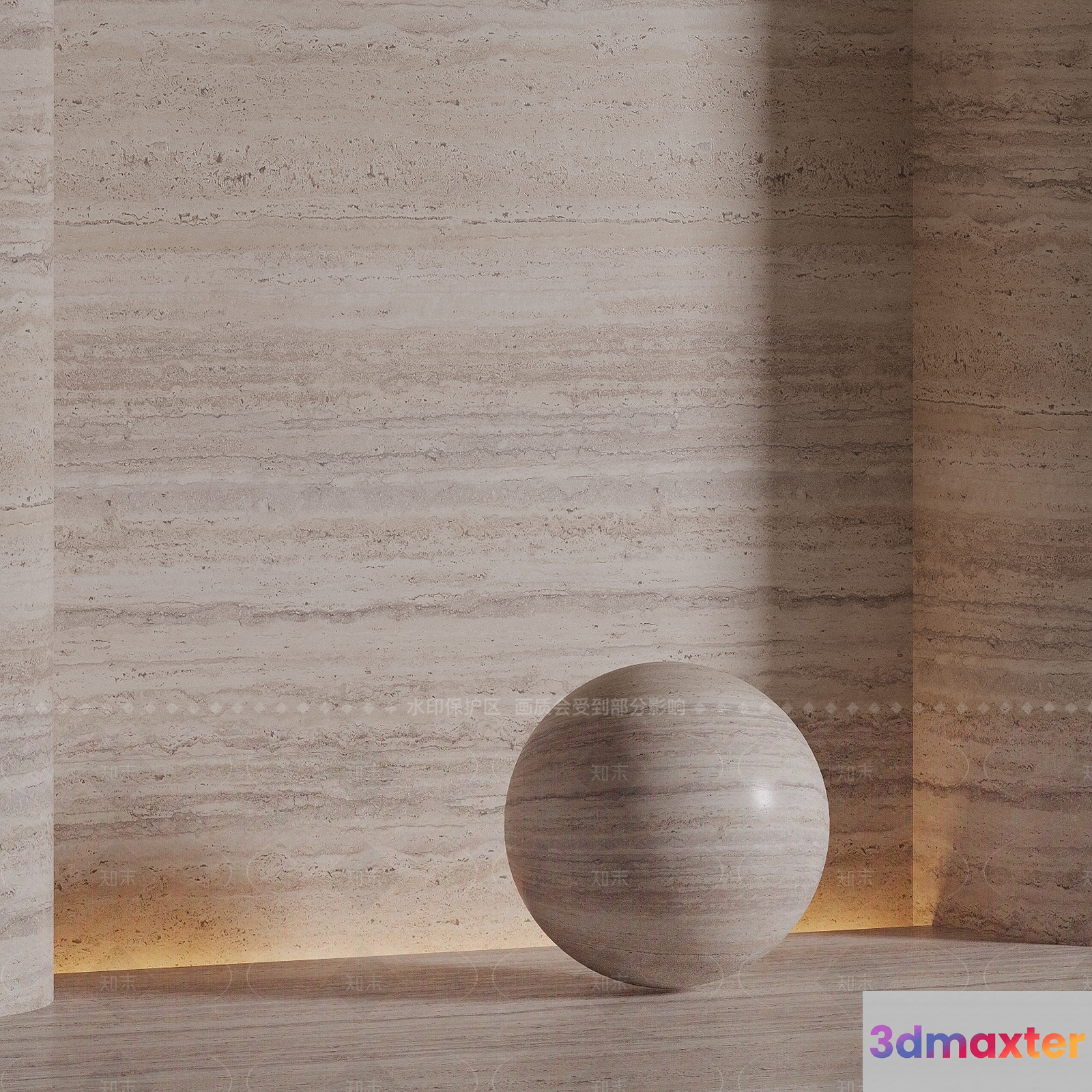 A Stone Sphere 3D Model - 2404 - VRAY Render
