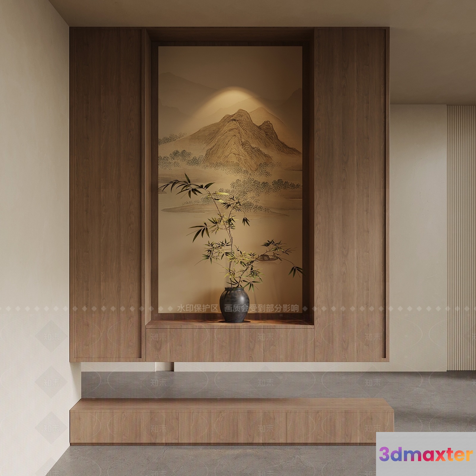 A Serene Indoor Space With A Minimalist Aesthetic 3D Model - 8280 - VRAY Render