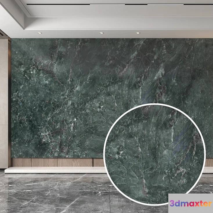 A Large Green Marble Wall 3D Model - 22736 - VRAY Render