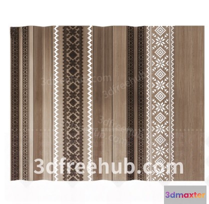 Decorative Wooden Wall 3D Model - 22550 - VRAY Render