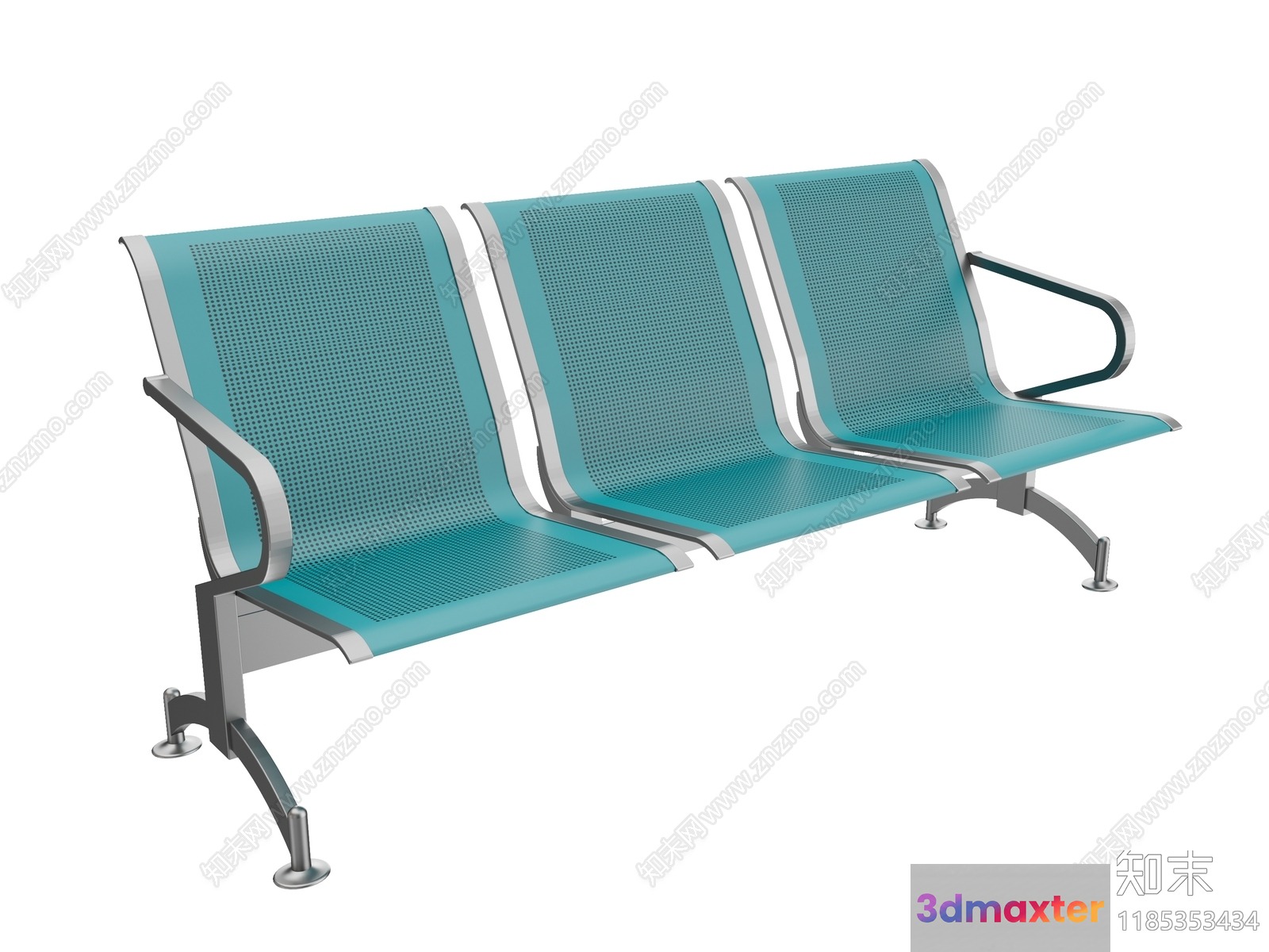Modern Bench With Three Seats 3D Model - 22475 - CORONA Render