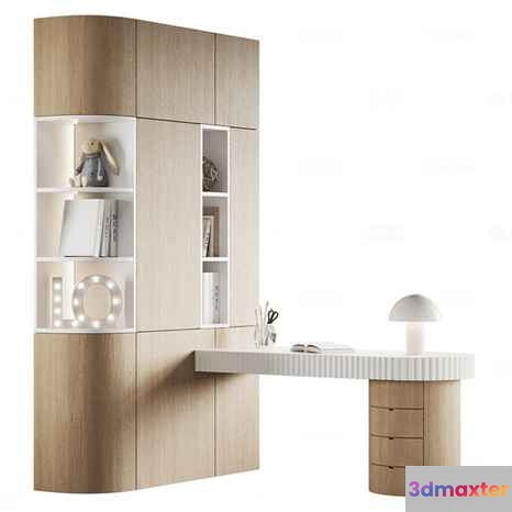 Modern Wooden Desk 3D Model - 9603 - CORONA Render